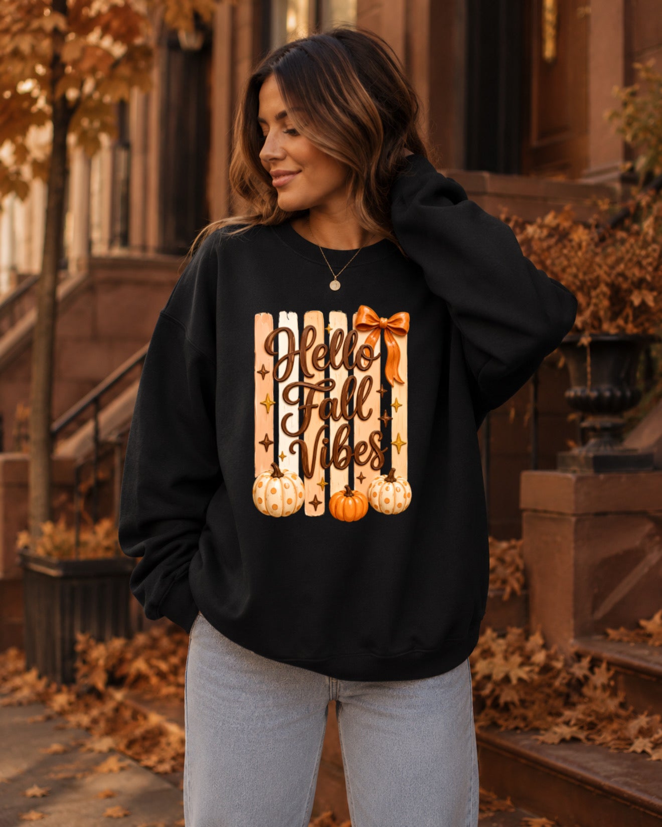 Hello Fall Vibes Unisex Crewneck Sweatshirt
