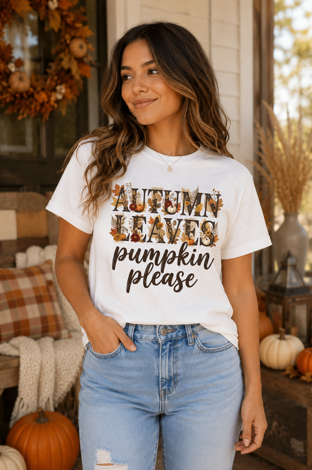 π Autumn Leaves, Pumpkin Please Graphic Tee