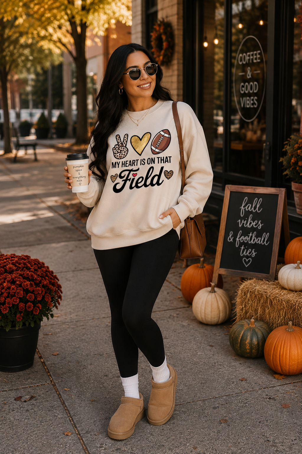 My Heart Is on That Field Football Crewneck Sweatshirt