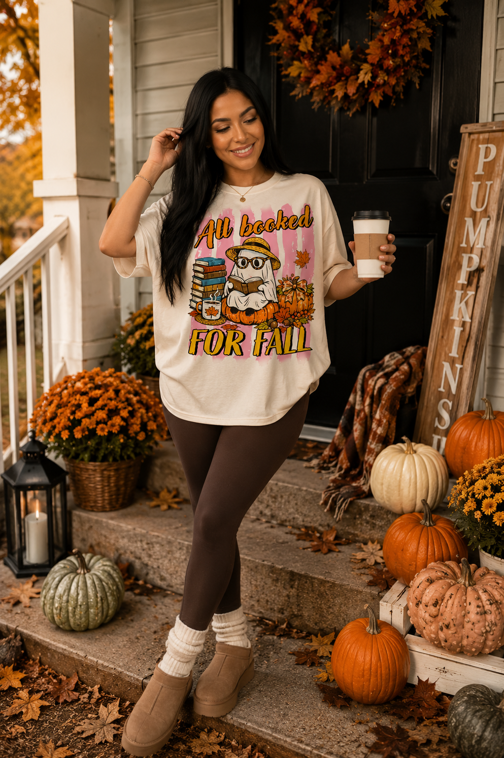 Fall Vibes Scarecrow Graphic T-Shirt