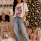 Pink Holiday Ho Ho Ho Graphic Tee