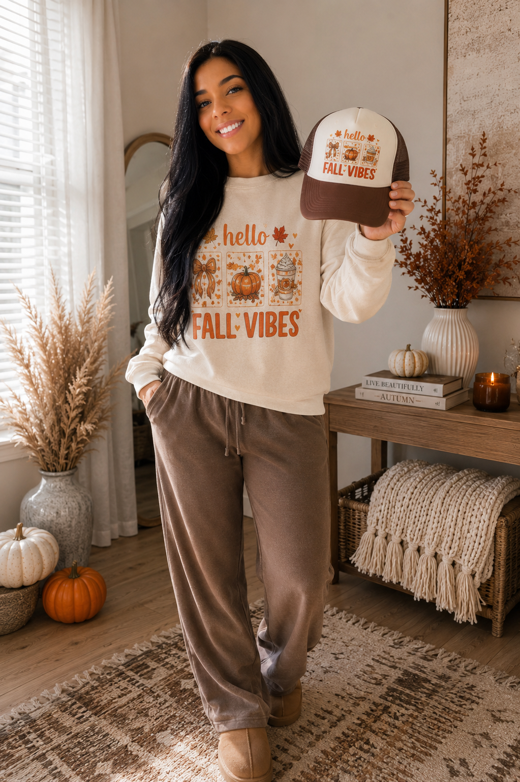 Hello Fall Vibes Graphic Sweatshirt 🤎