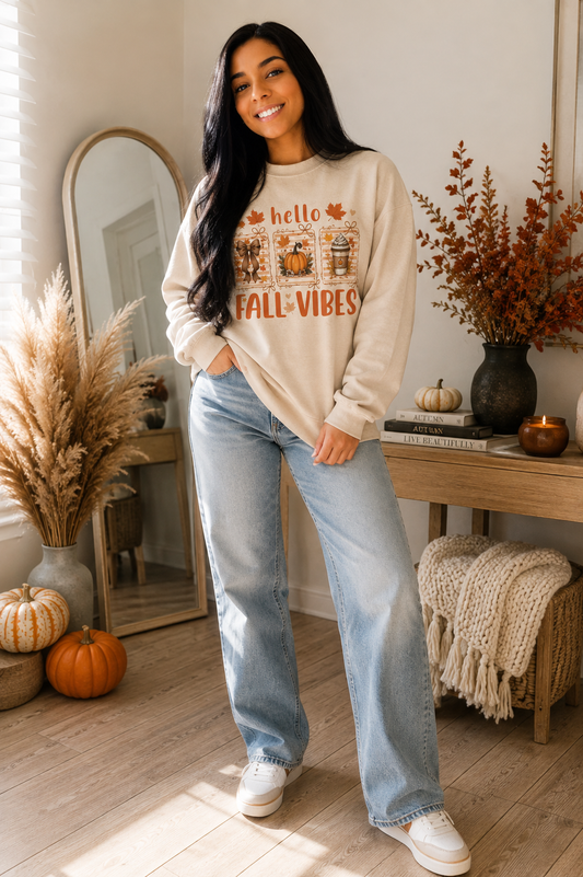 Hello Fall Vibes Graphic Sweatshirt 🤎