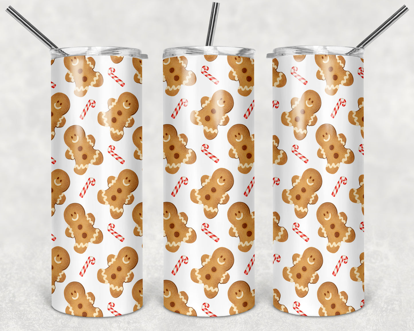 Gingerbread & Candy Cane Christmas Tumbler