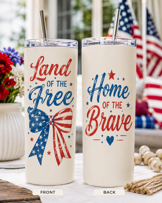 Land of the Free 20oz Skinny Tumbler