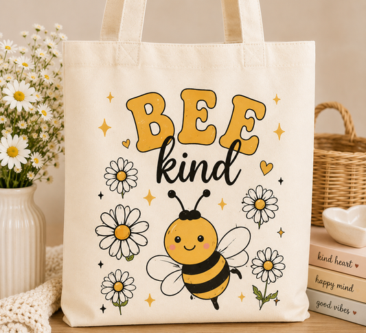 Bee Kind Canvas Tote Bag