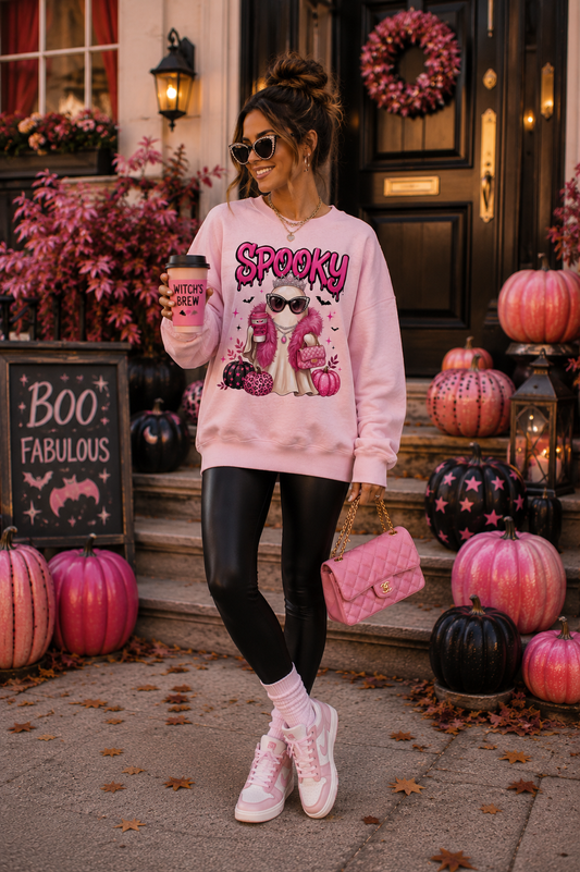 Spooky Glam Ghost Crewneck Sweatshirt