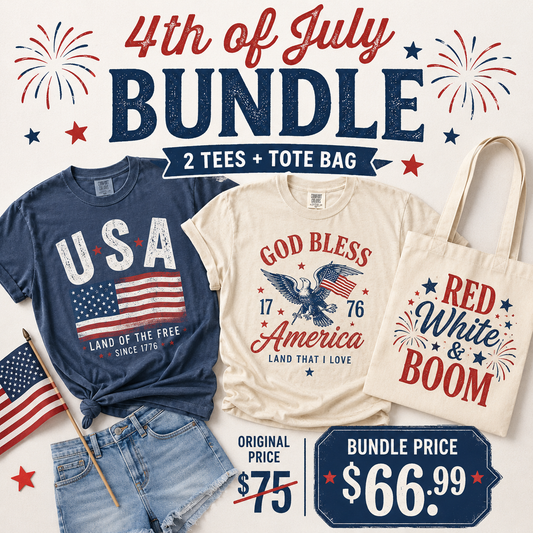2 Mystery Graphic Tees + Tote Bag Bundle
