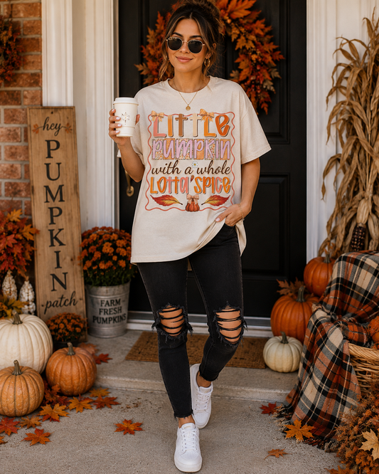 Little Pumpkin with a Whole Lotta Spice Graphic Tee 🎃🍂