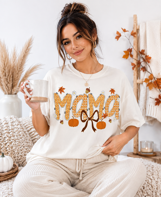 Mama Fall Pumpkin Graphic Tee 🍂