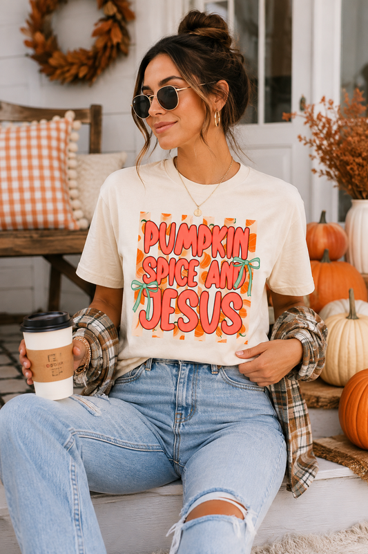 Pumpkin Spice and Jesus Graphic Tee