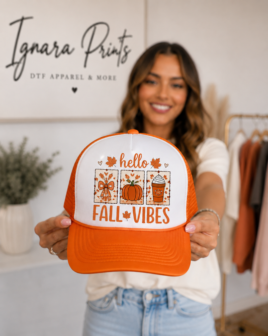 Hello Fall Vibes Trucker Hat 🍂