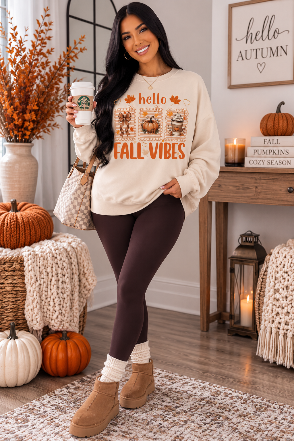 Hello Fall Vibes Graphic Sweatshirt 🤎
