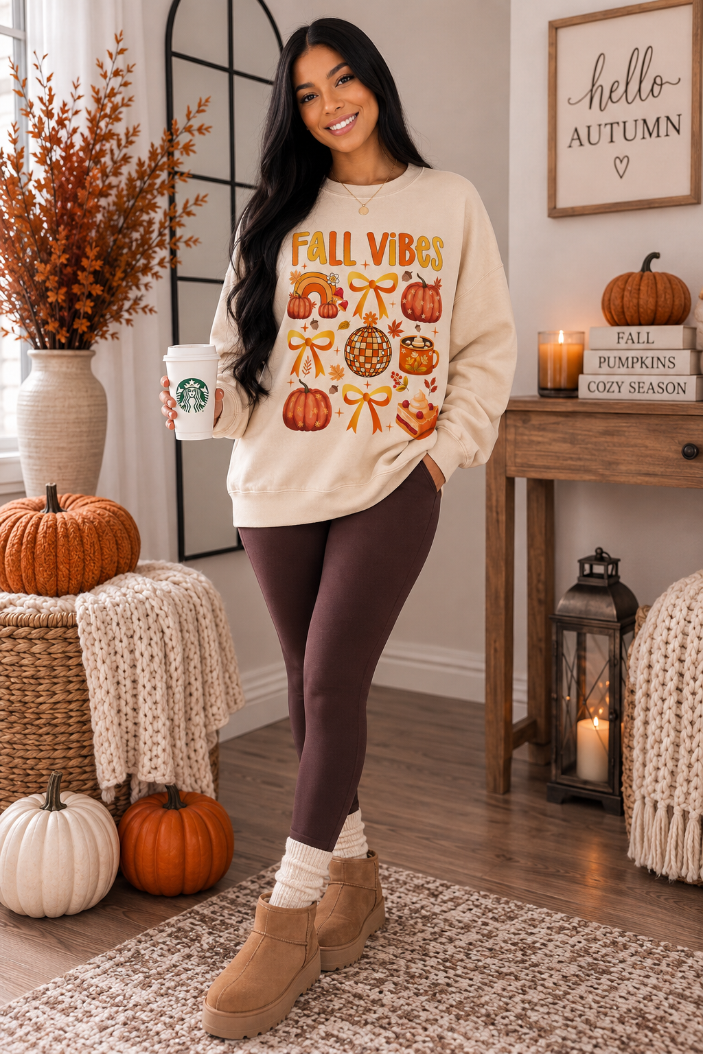 Fall Vibes Graphic Crewneck Sweatshirt 🤎