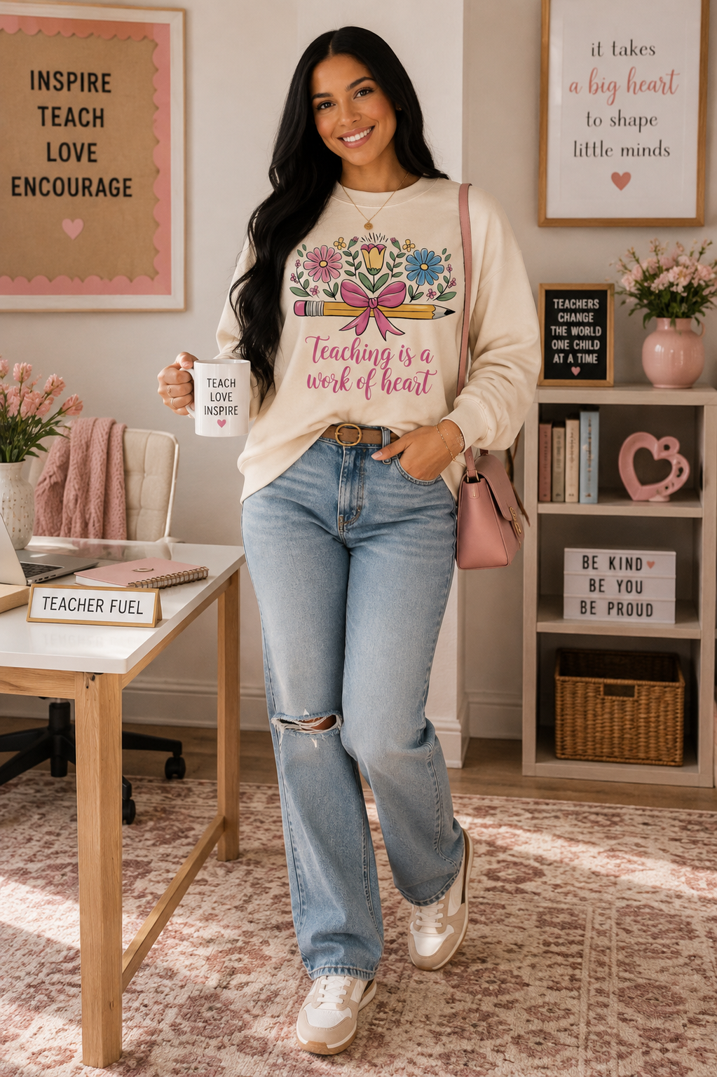 Teaching Is A Work Of Heart Sweatshirt