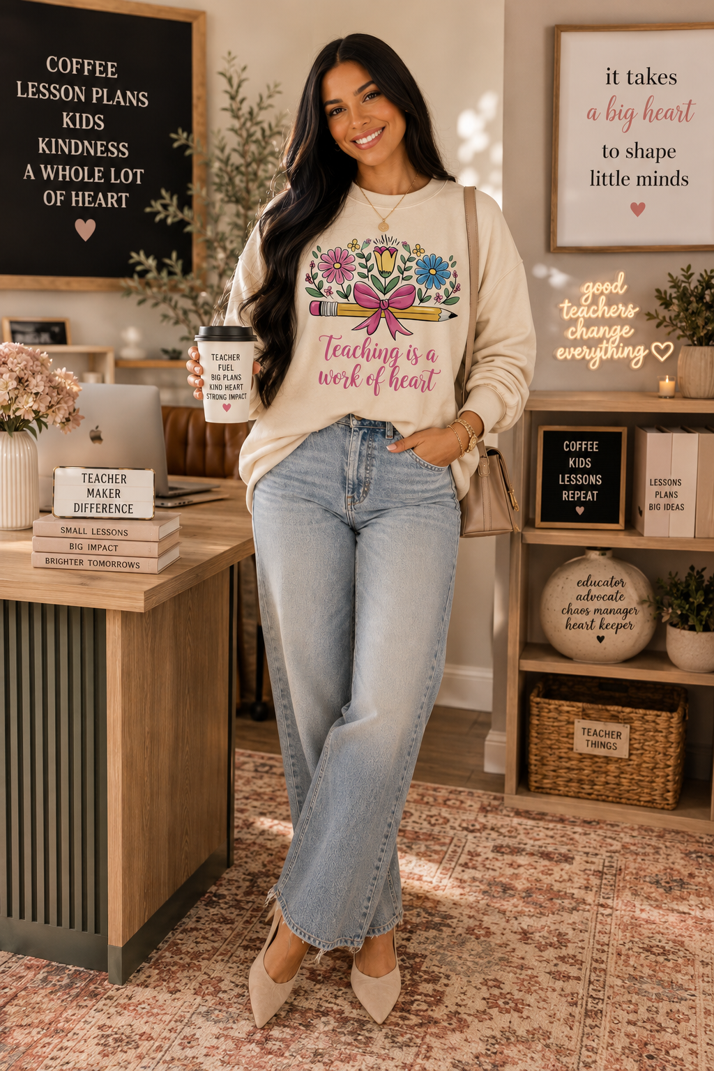 Teaching Is A Work Of Heart Sweatshirt