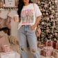 Floral Reindeer Christmas Graphic Tee