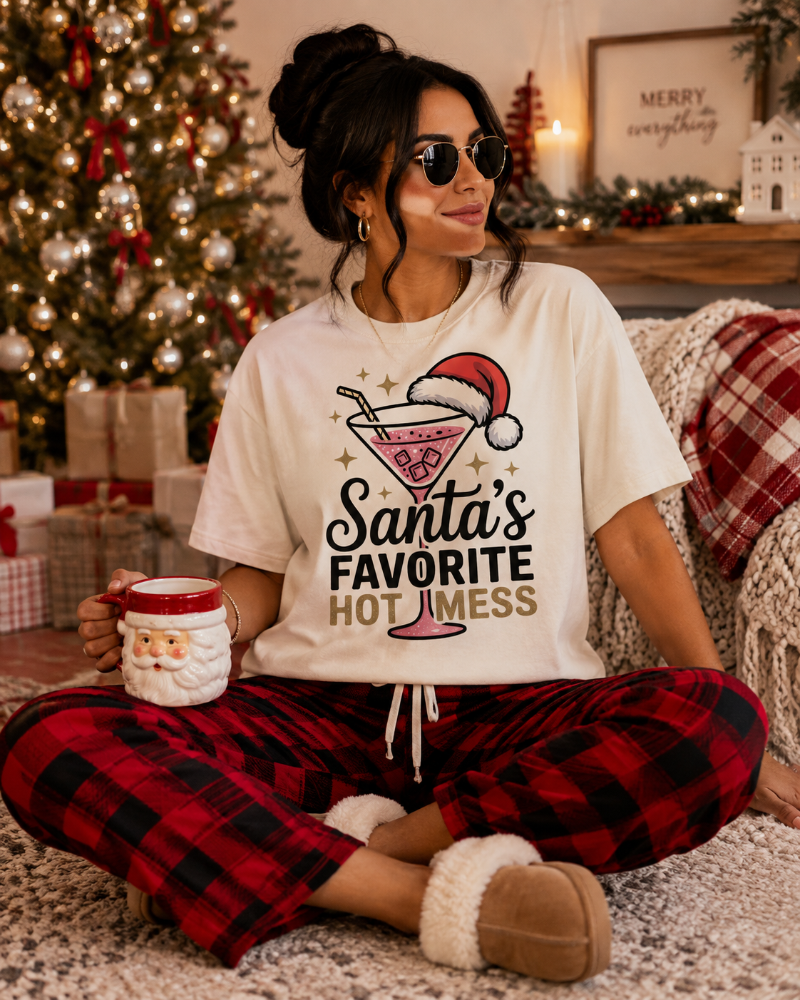 Santa’s Favorite Hot Mess Christmas Graphic Tee