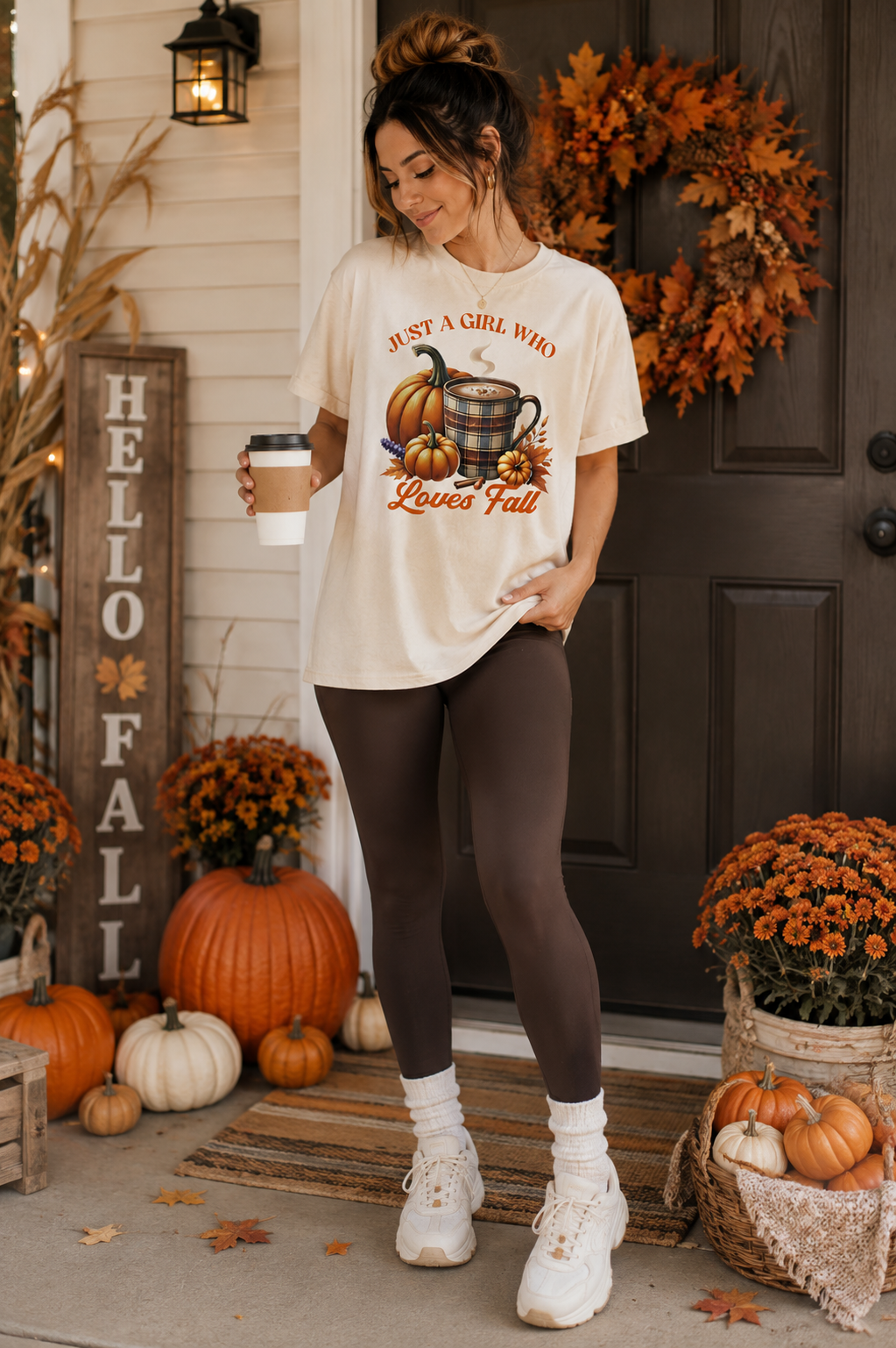 Just a Girl Who Loves Fall Graphic T-Shirt