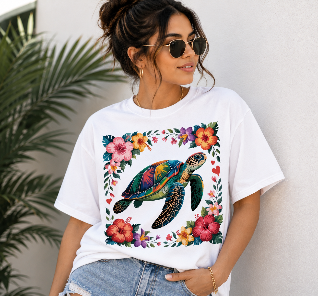 Tropical Sea Turtle Tee – Gildan