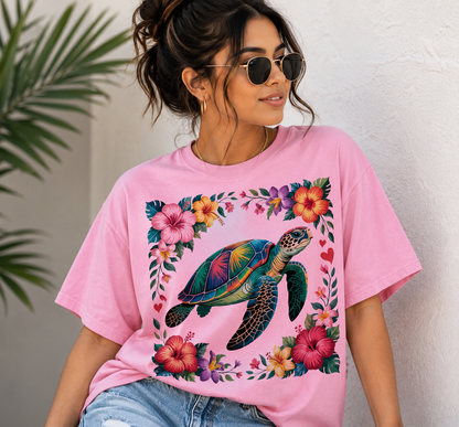 Tropical Sea Turtle Tee – Gildan