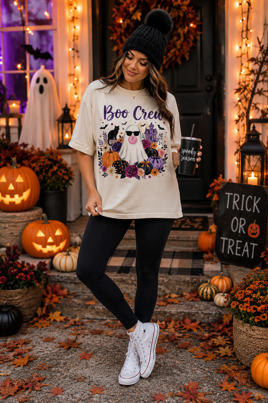 Boo Crew Halloween Graphic T-Shirt 👻🎃