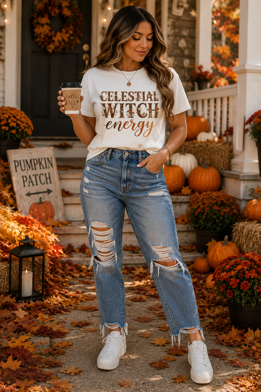 Celestial Witch Energy Graphic T-Shirt